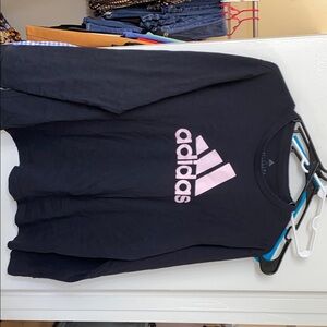 Adidas Black Long Sleeve with Pink Logo